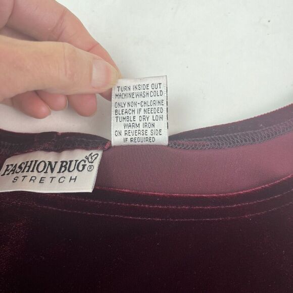 Vintage Fashion Bug Velvet Maxi Dress 16 Burgundy Slip Y2K Whimsigoth Fairy - Picture 11 of 13